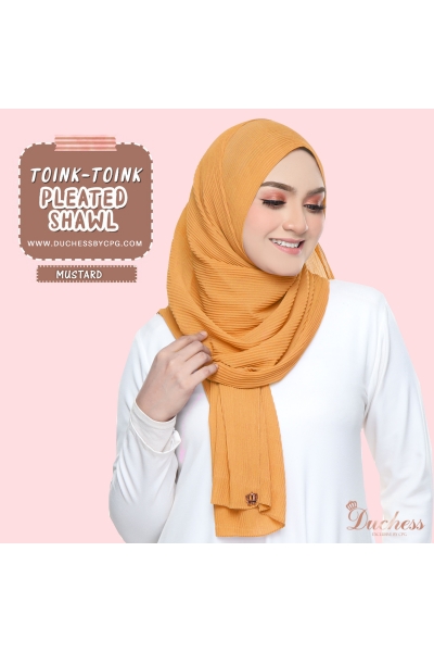 Pleated shawl - mustard